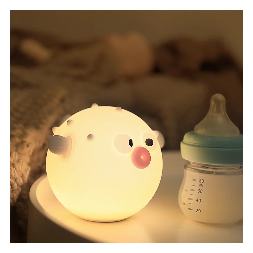 LED RGBW Dimmbare Kinder-Leuchte mit Touch-Funktion HELA LED/1W/5V USB 1200 mAh Fisch rosa