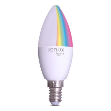 LED RGBW dimmbare Lampe C37 E14/4,5W/230V 2700-6500K Wi-Fi Tuya
