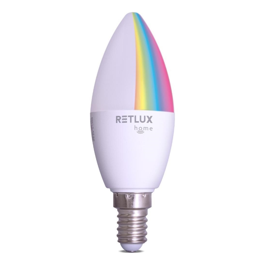 LED RGBW dimmbare Lampe C37 E14/4,5W/230V 2700-6500K Wi-Fi Tuya