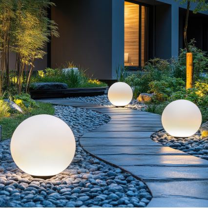 LED RGBW dimmbare Solarlampe GARDEN BALL LED/5W/3,7V 3000K IP54 2200 mAh Ø 30 cm + Fernbedienung