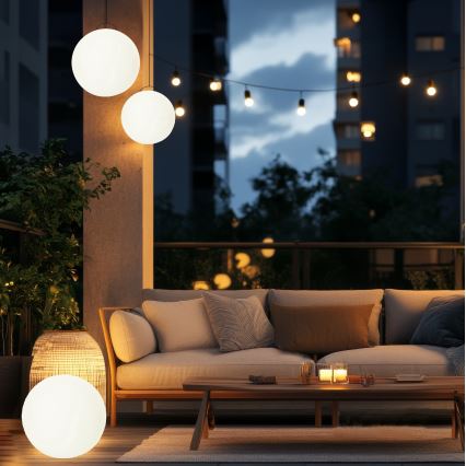 LED RGBW dimmbare Solarlampe GARDEN BALL LED/5W/3,7V 3000K IP54 2200 mAh Ø 30 cm + Fernbedienung