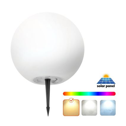 LED RGBW dimmbare Solarlampe GARDEN BALL LED/5W/3,7V 3000K IP54 2200 mAh Ø 30 cm + Fernbedienung