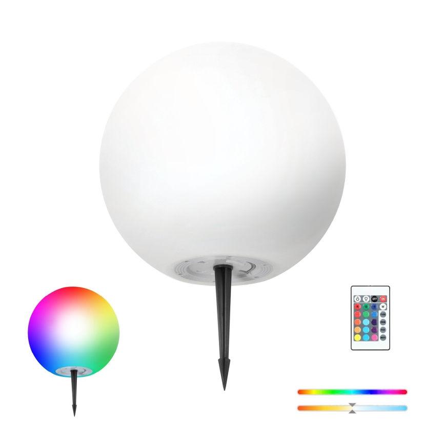 LED RGBW dimmbare Solarlampe GARDEN BALL LED/5W/3,7V 3000K IP54 2200 mAh Ø 30 cm + Fernbedienung