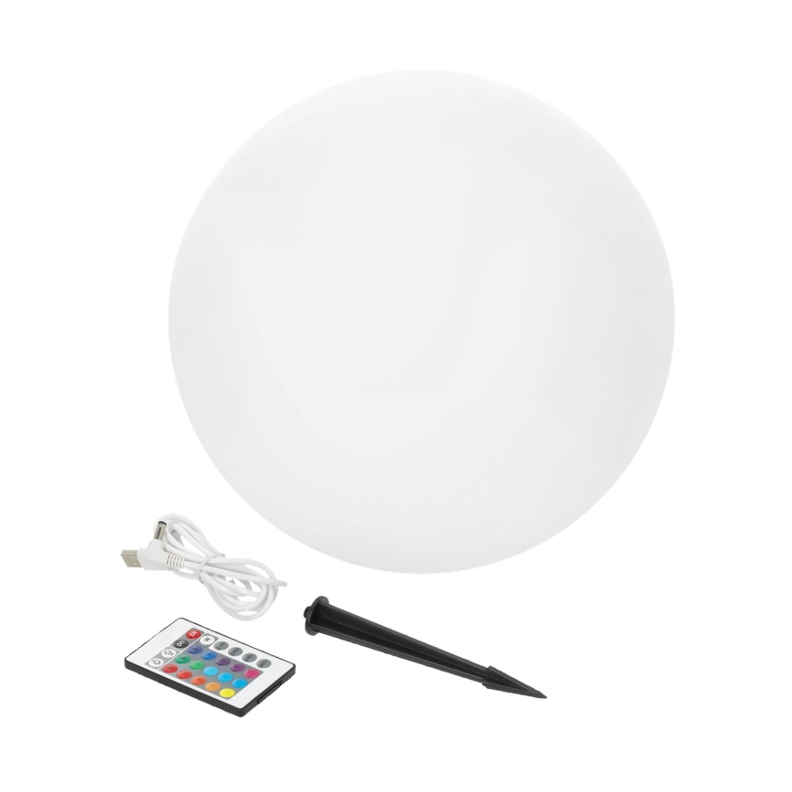 LED RGBW dimmbare Solarlampe GARDEN BALL LED/5W/3,7V 3000K IP54 2200 mAh Ø 30 cm + Fernbedienung