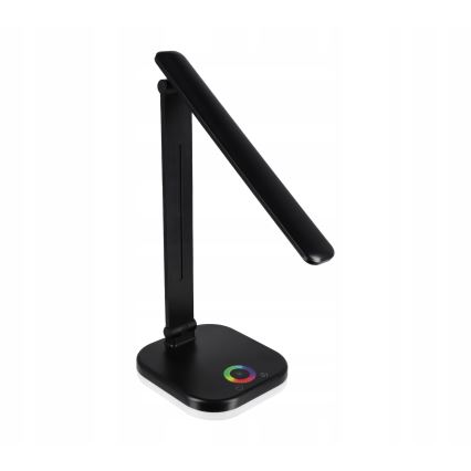LED RGBW dimmbare Tischlampe mit kabelloser Ladefunktion, LED/7W/5V USB, schwarz
