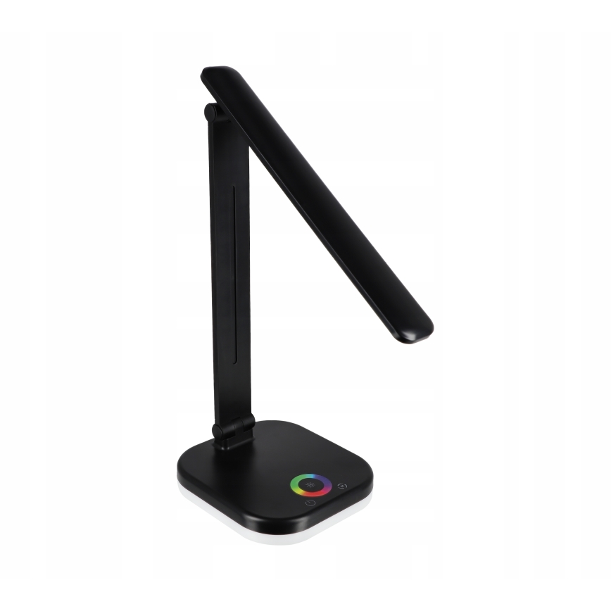 LED RGBW dimmbare Tischlampe mit kabelloser Ladefunktion, LED/7W/5V USB, schwarz