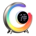 LED RGBW dimmbare Tischlampe mit Wecker PEACOCK LED/20W/5V USB