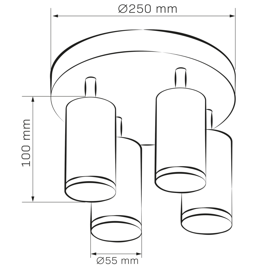 LED RGBW dimmbarer Badezimmer-Spot TURYN 4xGU10/4,8W/230V 3000K IP44 schwarz + Fernbedienung