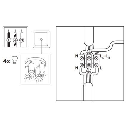 LED RGBW dimmbarer Badezimmer-Spot TURYN 4xGU10/4,8W/230V 3000K IP44 weiß + Fernbedienung