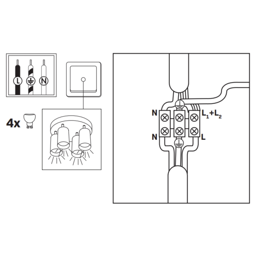 LED RGBW dimmbarer Badezimmer-Spot TURYN 4xGU10/4,8W/230V 3000K IP44 weiß + Fernbedienung