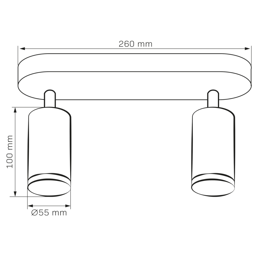 LED RGBW, dimmbarer Badezimmer-Einbaustrahler TURYN, 2x GU10/4,8W/230V, 3000K, IP44, schwarz + Fernbedienung