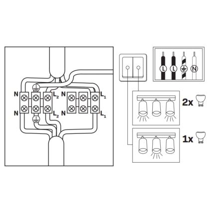 LED RGBW dimmbarer Badezimmer-Einbaustrahler TURYN 3xGU10/4,8W/230V 3000K IP44 Weiß + Fernbedienung