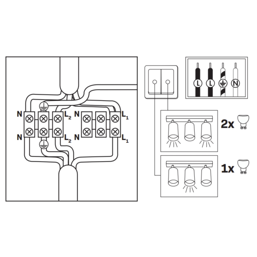 LED RGBW dimmbarer Badezimmer-Einbaustrahler TURYN 3xGU10/4,8W/230V 3000K IP44 Weiß + Fernbedienung