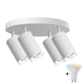 LED RGBW dimmbarer Badezimmer-Einbaustrahler TURYN 4xGU10/6,5W/230V 2700-6500K Wi-Fi IP44 weiß