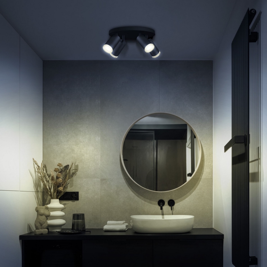 LED RGBW dimmbarer Badezimmer-Spot TURYN 4xGU10/6,5W/230V 2700-6500K Wi-Fi IP44 schwarz