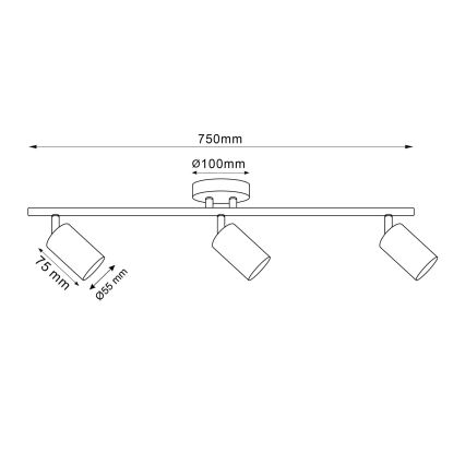 LED RGBW dimmbares Downlight GOLDI 3xGU10/6,5W/230V 2700-6500K Wi-Fi goldfarben