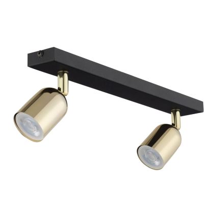 LED RGBW Dimmbarer Deckenspot TOP 2xGU10/6,5W/230V 2700-6500K schwarz/gold
