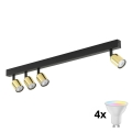 LED RGBW dimmbarer Deckenspot TOP 4xGU10/6,5W/230V 2700-6500K schwarz/gold