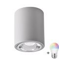 LED RGBW dimmbarer Einbauleuchte JUPITER 1xE27/6,5W/230V 2700-6500K Wi-Fi Durchmesser 9,8 cm grau
