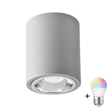 LED RGBW dimmbarer Einbauleuchte JUPITER 1xE27/6,5W/230V 2700-6500K Wi-Fi Durchmesser 9,8 cm grau