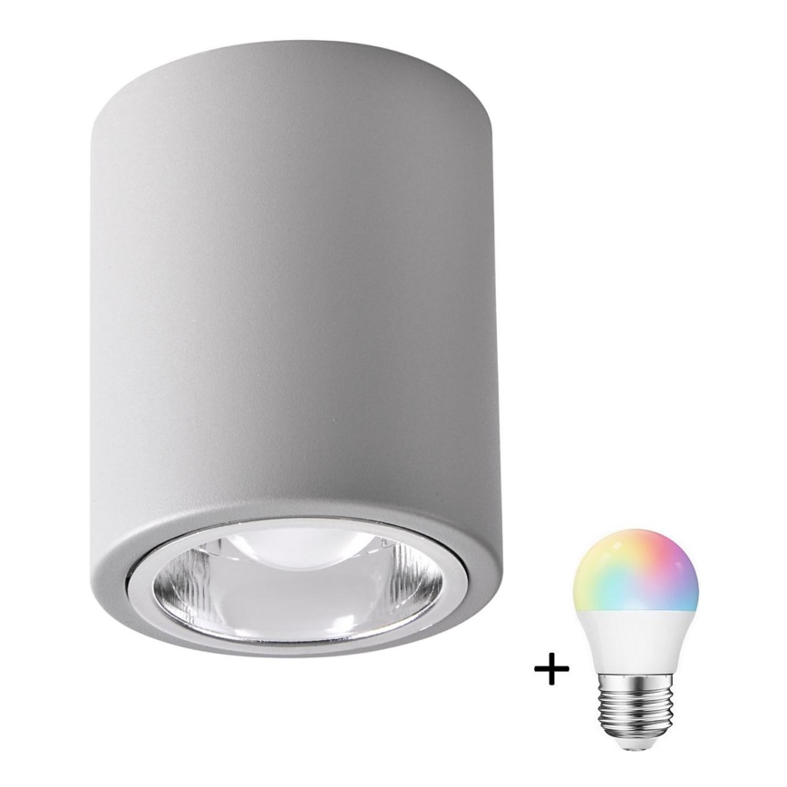 LED RGBW dimmbarer Einbauleuchte JUPITER 1xE27/6,5W/230V 2700-6500K Wi-Fi Durchmesser 9,8 cm grau