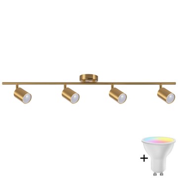 LED RGBW dimmbarer Einbaustrahler GOLDI 4xGU10/6,5W/230V 2700-6500K Wi-Fi gold