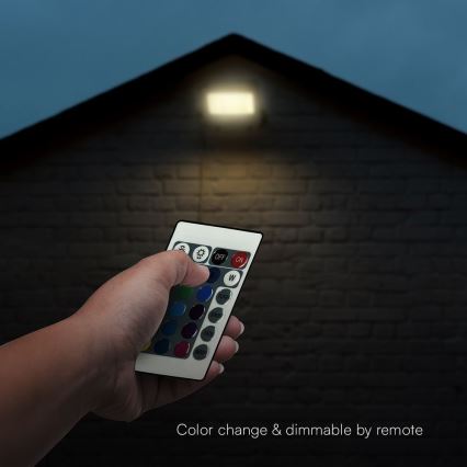 LED RGBW dimmbarer Fluter LED/30W/230V IP65 grau + Fernbedienung