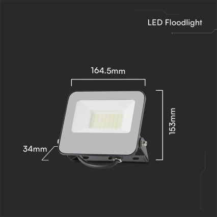 LED RGBW dimmbarer Fluter LED/30W/230V IP65 grau + Fernbedienung