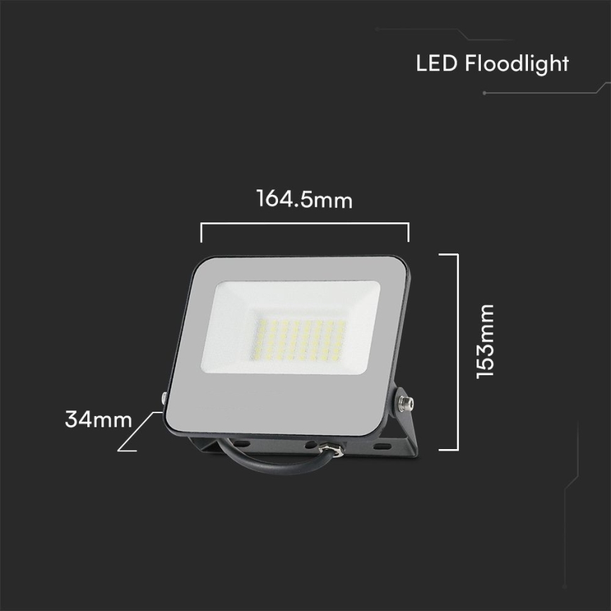 LED RGBW dimmbarer Fluter LED/30W/230V IP65 grau + Fernbedienung