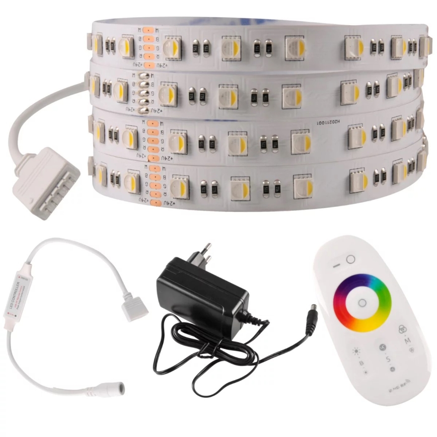 LED RGBW dimmbarer Streifen 3m LED/22W/24/230V + Fernbedienung