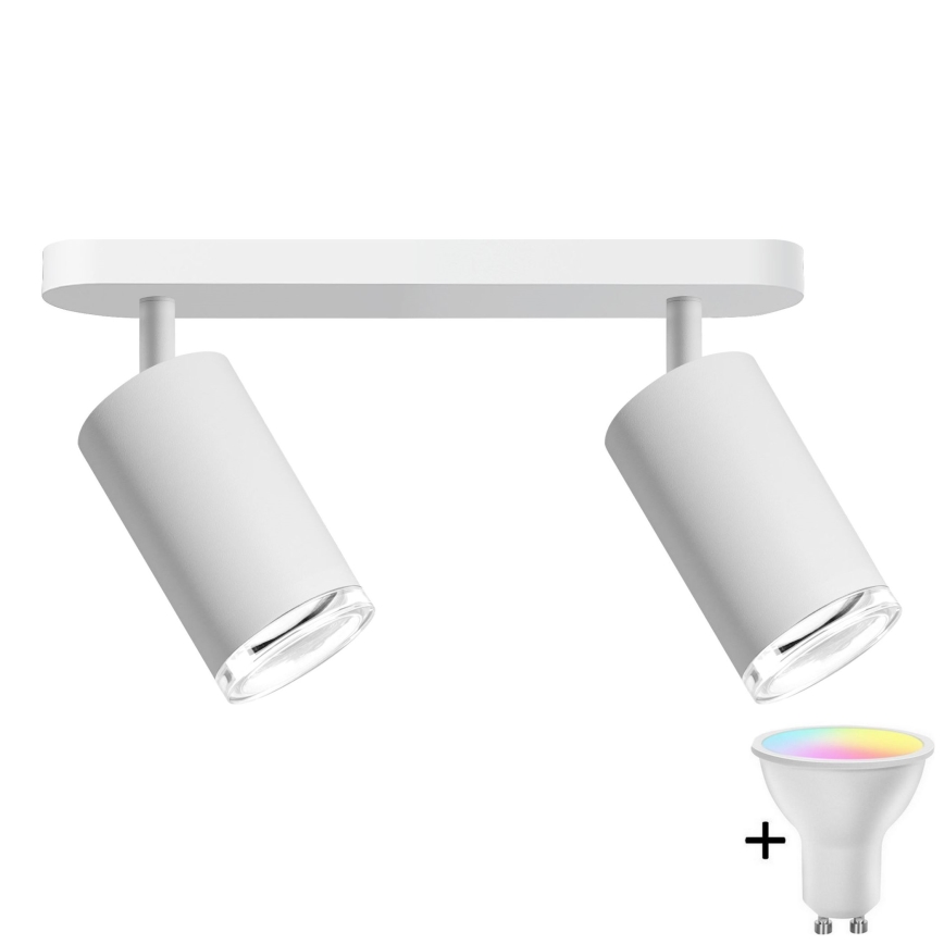LED RGBW dimmbares Badezimmer-Einbaustrahler TURYN 2xGU10/6,5W/230V 2700-6500K Wi-Fi IP44 Weiß