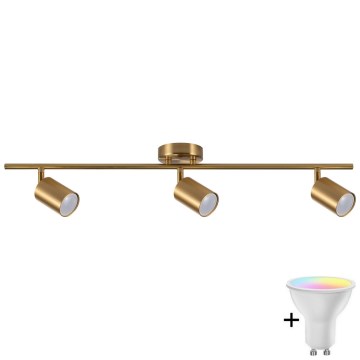 LED RGBW dimmbares Downlight GOLDI 3xGU10/6,5W/230V 2700-6500K Wi-Fi goldfarben