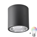 LED RGBW dimmbares Einbauleuchte JUPITER 1xE27/6,5W/230V 2700-6500K Wi-Fi Ø 13 cm schwarz