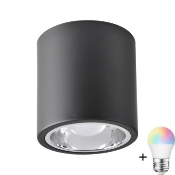 LED RGBW dimmbares Einbauleuchte JUPITER 1xE27/6,5W/230V 2700-6500K Wi-Fi Ø 13 cm schwarz