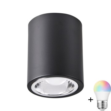 LED RGBW dimmbares Einbauleuchte JUPITER 1xE27/6,5W/230V 2700-6500K Wi-Fi Ø 9,8 cm schwarz