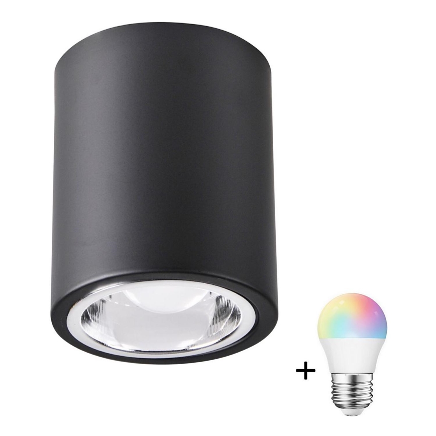 LED RGBW dimmbares Einbauleuchte JUPITER 1xE27/6,5W/230V 2700-6500K Wi-Fi Ø 9,8 cm schwarz