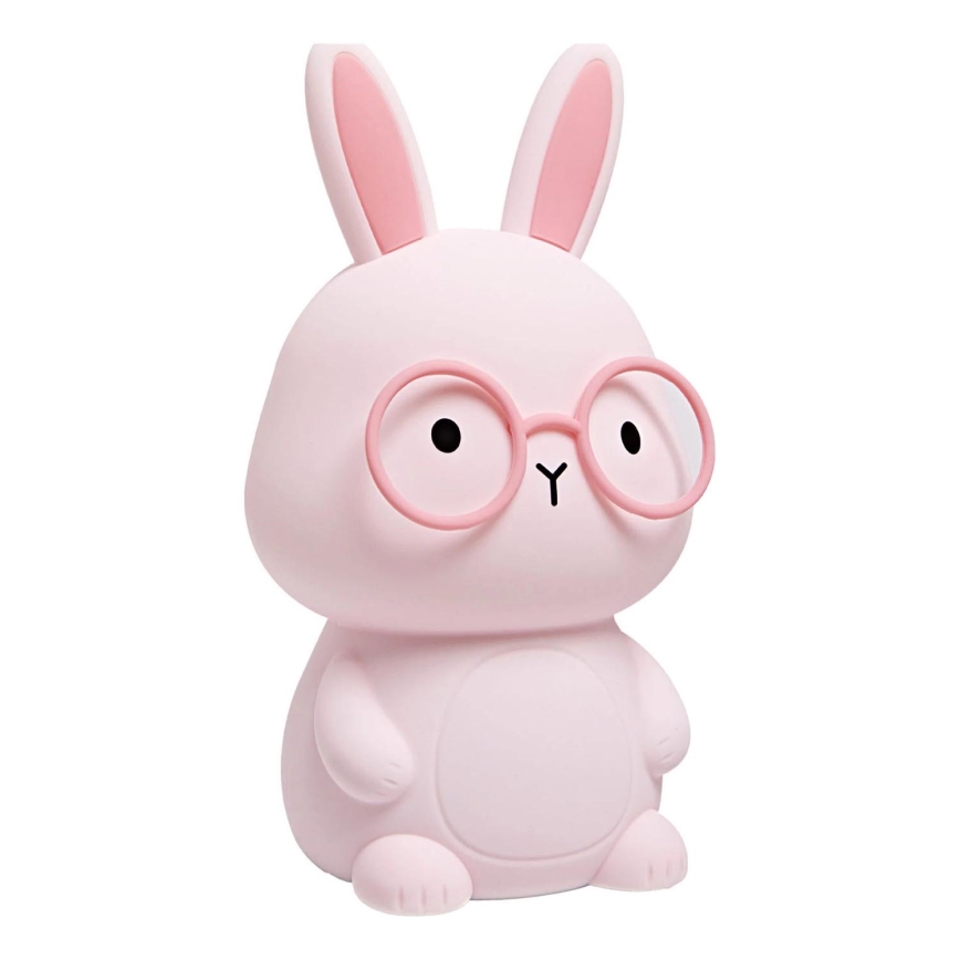 LED RGBW Dimmbares Kinder-Touch-Licht FLORKA LED/1W/5V USB 1200 mAh Hase Rosa