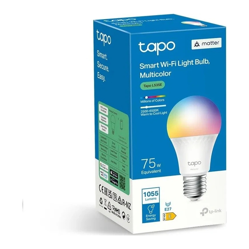 LED RGBW dimmbares Leuchtmittel MATTER A60 E27/8,6W/230V 2500-6500K Wi-Fi - TP-Link