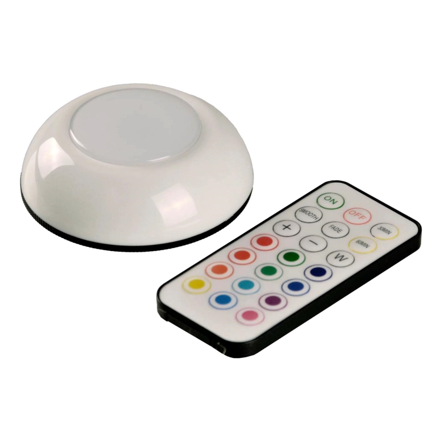 LED RGBW dimmbares Möbelbeleuchtungsset LED/0,5W/4,5V 3xAAA weiß + Fernbedienung