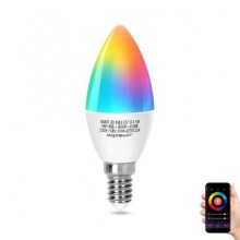 LED RGBW Glühbirne C37 E14/5W/230V 3000-6500K Wi-Fi - Aigostar