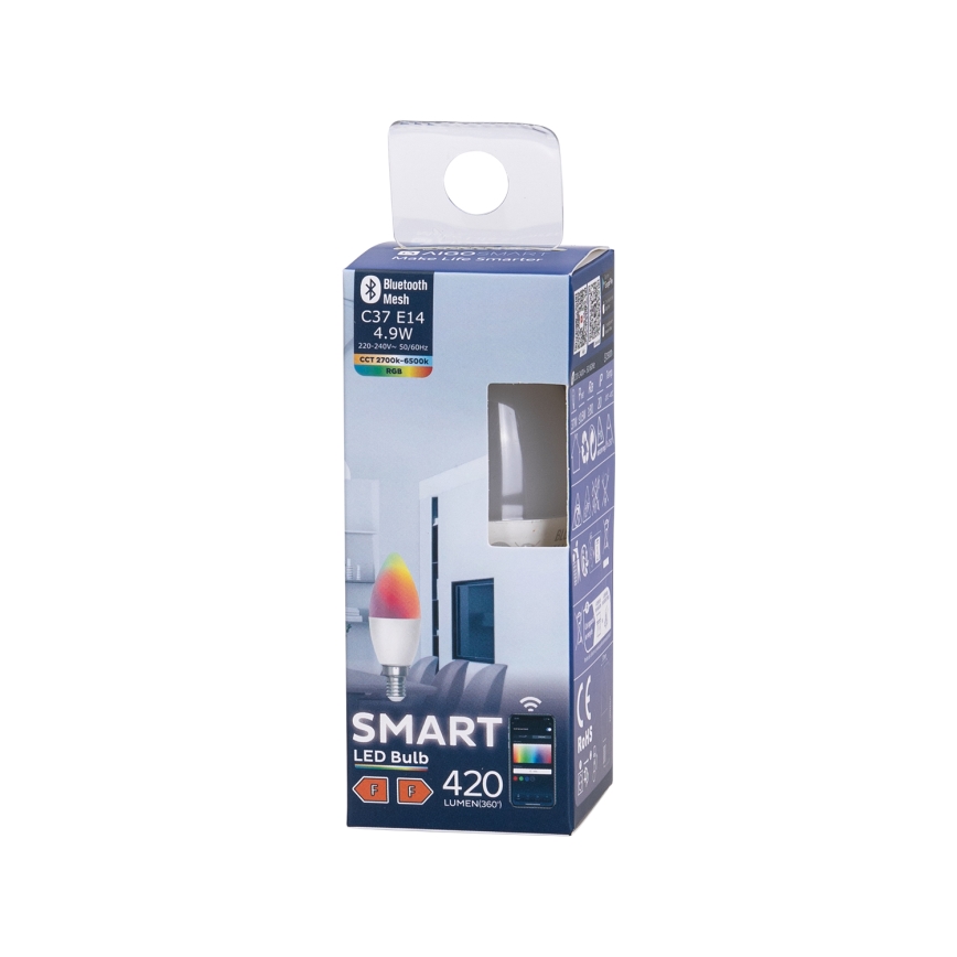 Dimmbare LED-RGBW-Lampe C37 E14/4,9W/230V 2700-6500K - Aigostar