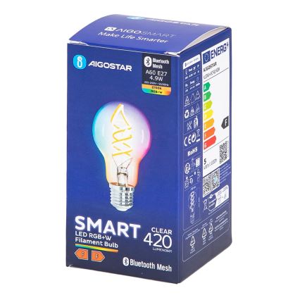 Dimmbare LED-RGBW-Lampe FILAMENT MESH Smart A60 E27/4,9W/230V 2700K - Aigostar