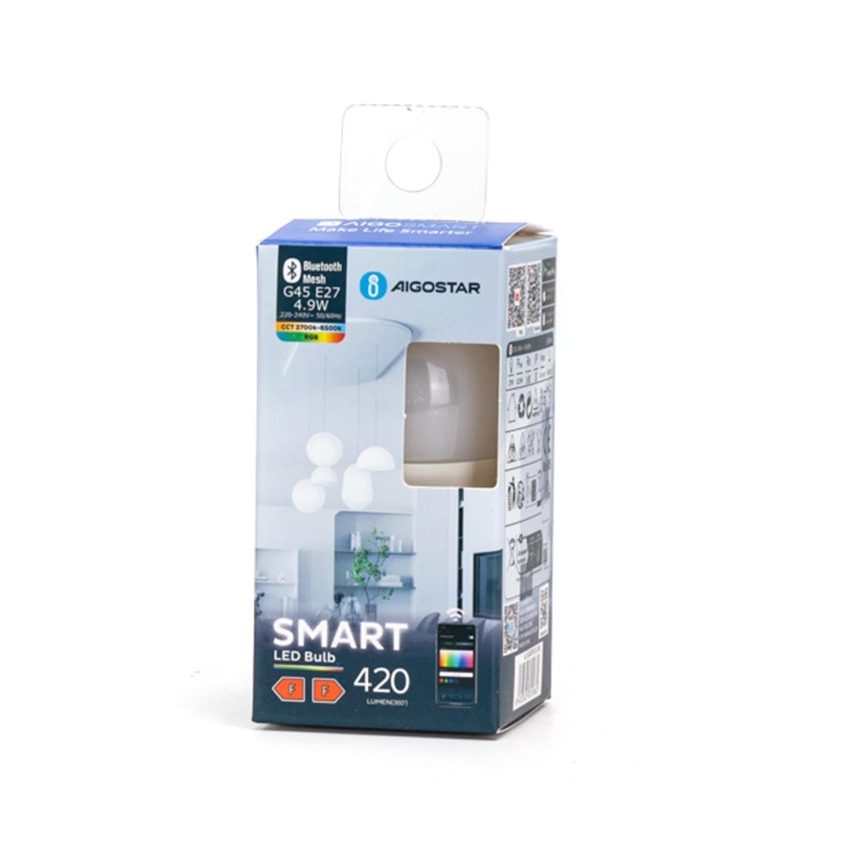 Dimmbare LED-RGBW-Lampe MESH Smart G45 E27/4,9W/230V 2700-6500K - Aigostar