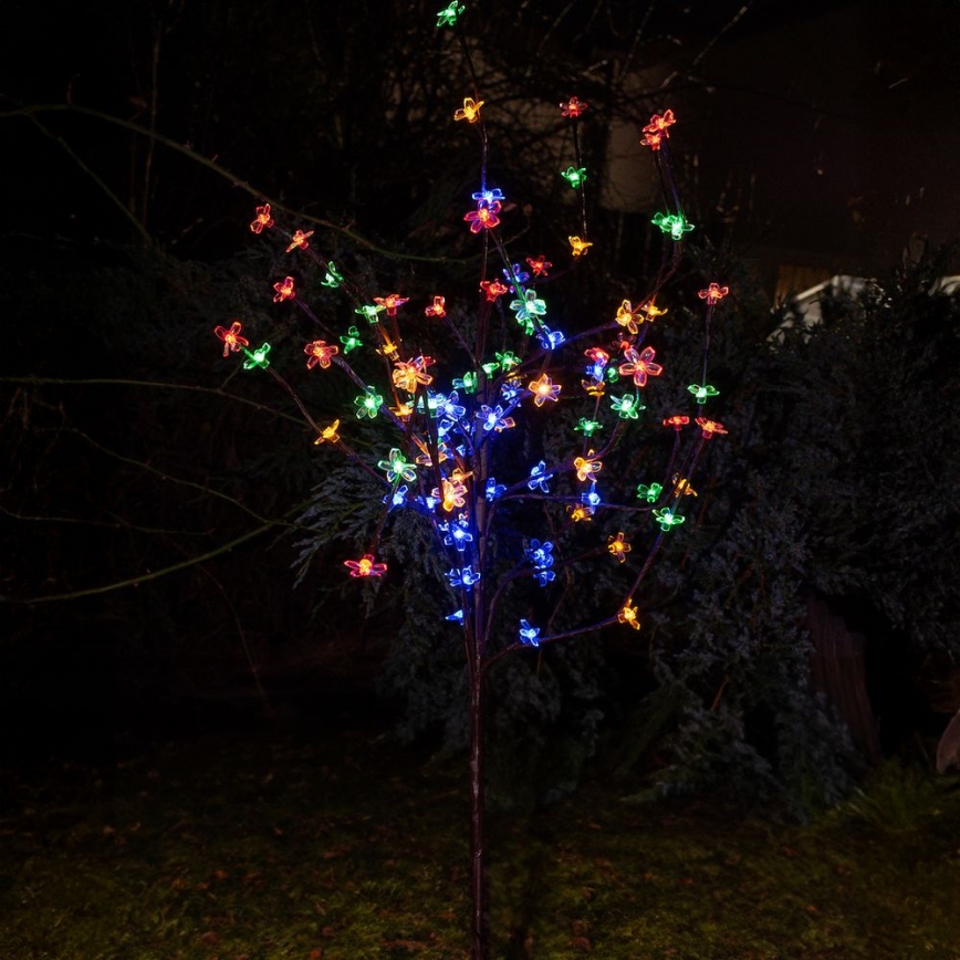 LED RGBW Solarleuchte TREE LED/0,1W/1,2V 600 mAh IP44 braun