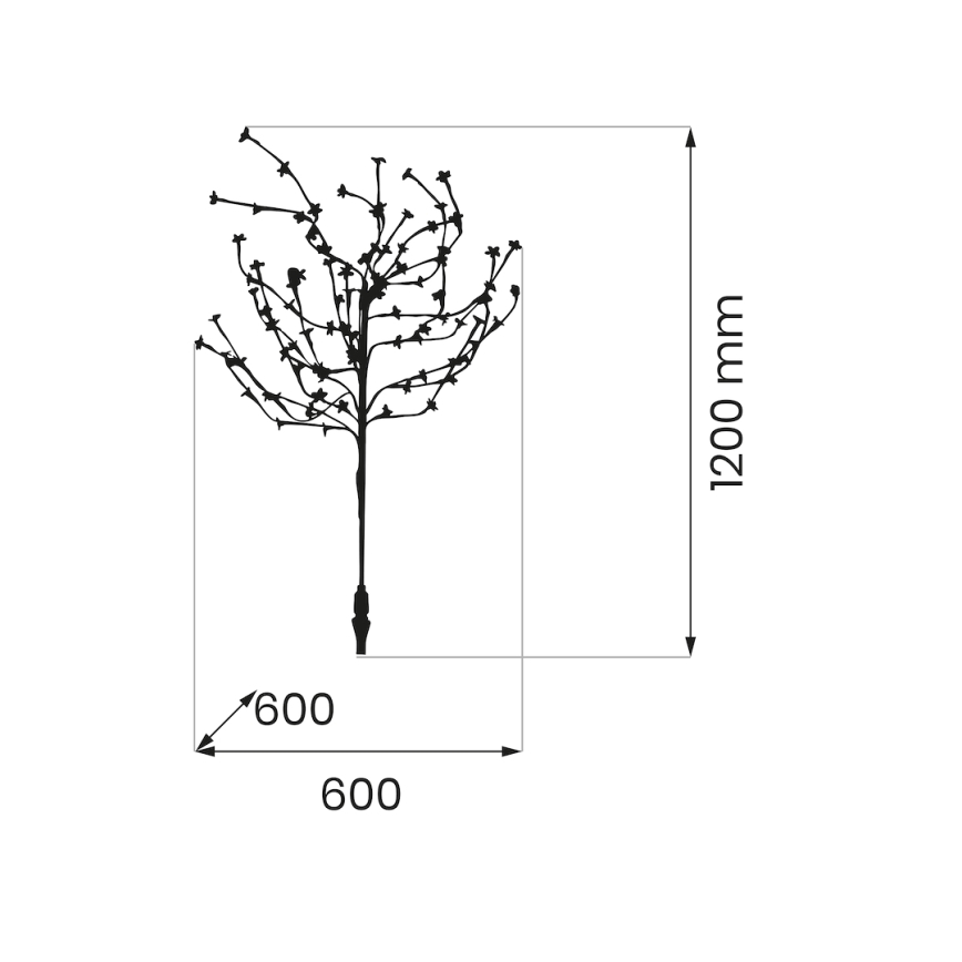 LED RGBW Solarleuchte TREE LED/0,1W/1,2V 600 mAh IP44 braun
