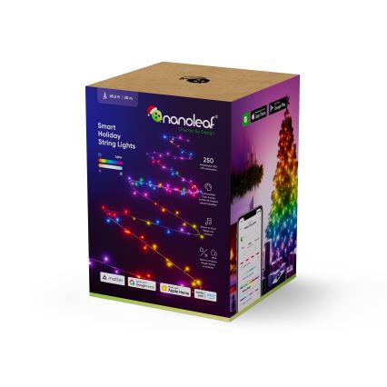 Nanoleaf - LED-RGBW-Weihnachtskette für den Außenbereich ESSENTIALS 250xLED 2x10m 2700-6500K Wi-Fi IP44