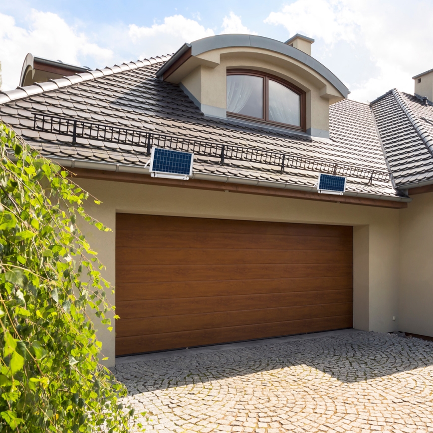 Dimmbare Outdoor-LED-Röhre mit Dämmerungssensor und Solarpanel JIMMY 40W/5000 mAh 3,7V 6000K IP65 + Fernbedienung