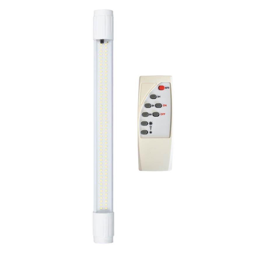 Dimmbare Outdoor-LED-Röhre mit Dämmerungssensor und Solarpanel JIMMY 40W/5000 mAh 3,7V 6000K IP65 + Fernbedienung