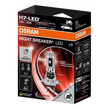 LED-Scheinwerferlampe NIGHT BREAKER SPEED H7 PX26d/16W/12V 6000K - Osram