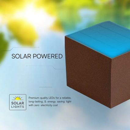 LED-Solar-Wandleuchte mit Sensor LED/9W/3,7V 3000/4000/5000K IP65 2600 mAh braun